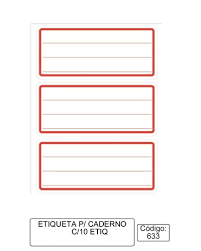 Etiqueta escolar com 20 etiquetas