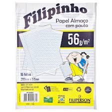 Pacote de papel almaco com pauta 56g com 15 folhas