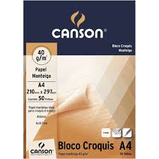 Papel manteiga a3 50 folhas 40g canson creme