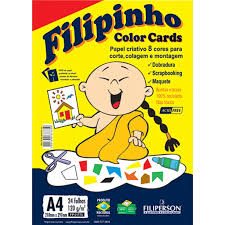 Papel criativo filipinho color card 24 folhas 8 co