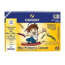 Meu primeiro canson bloco com 40 folhas a4 140g