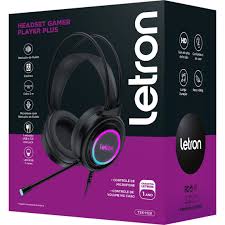 Headset gamer com led rbg com microfone letron